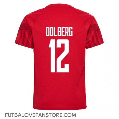 Dánsko Kasper Dolberg #12 Domáci futbalový dres MS 2022 Krátky Rukáv